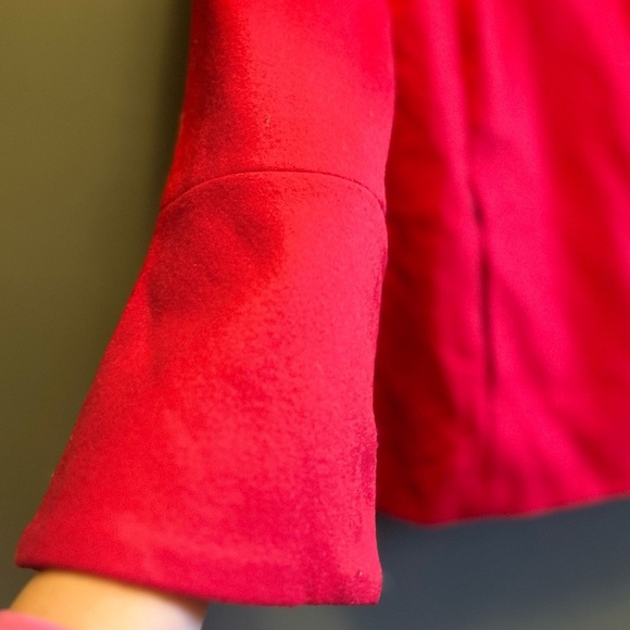 Ann Taylor Loft Women's Red Wool & Rayon Long Sleeve Button Short Coat Size M - Picture 4 of 7